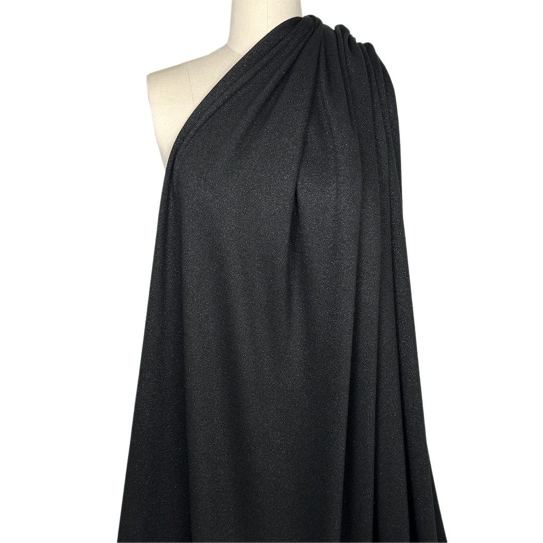 Italian viscose blend sweater doubleknit - sparkly black .625 yds