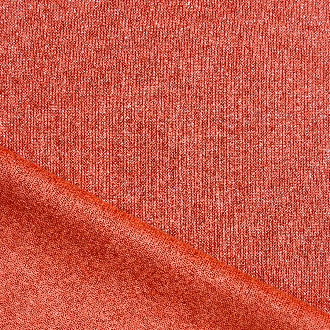 Italian viscose blend sweater doubleknit - sparkly coral .75 yds