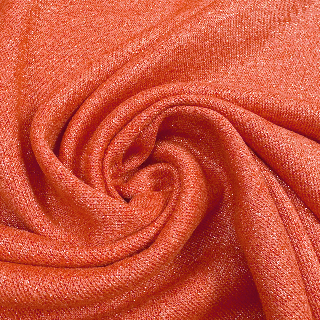 Italian viscose blend sweater doubleknit - sparkly coral 2 yd