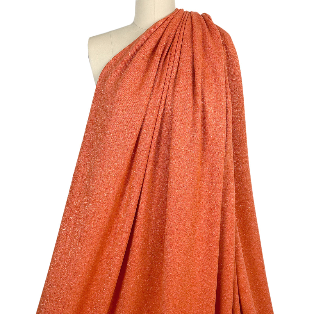 Italian viscose blend sweater doubleknit - sparkly coral .75 yds
