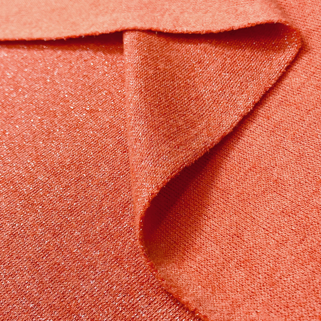 Italian viscose blend sweater doubleknit - sparkly coral 2 yd