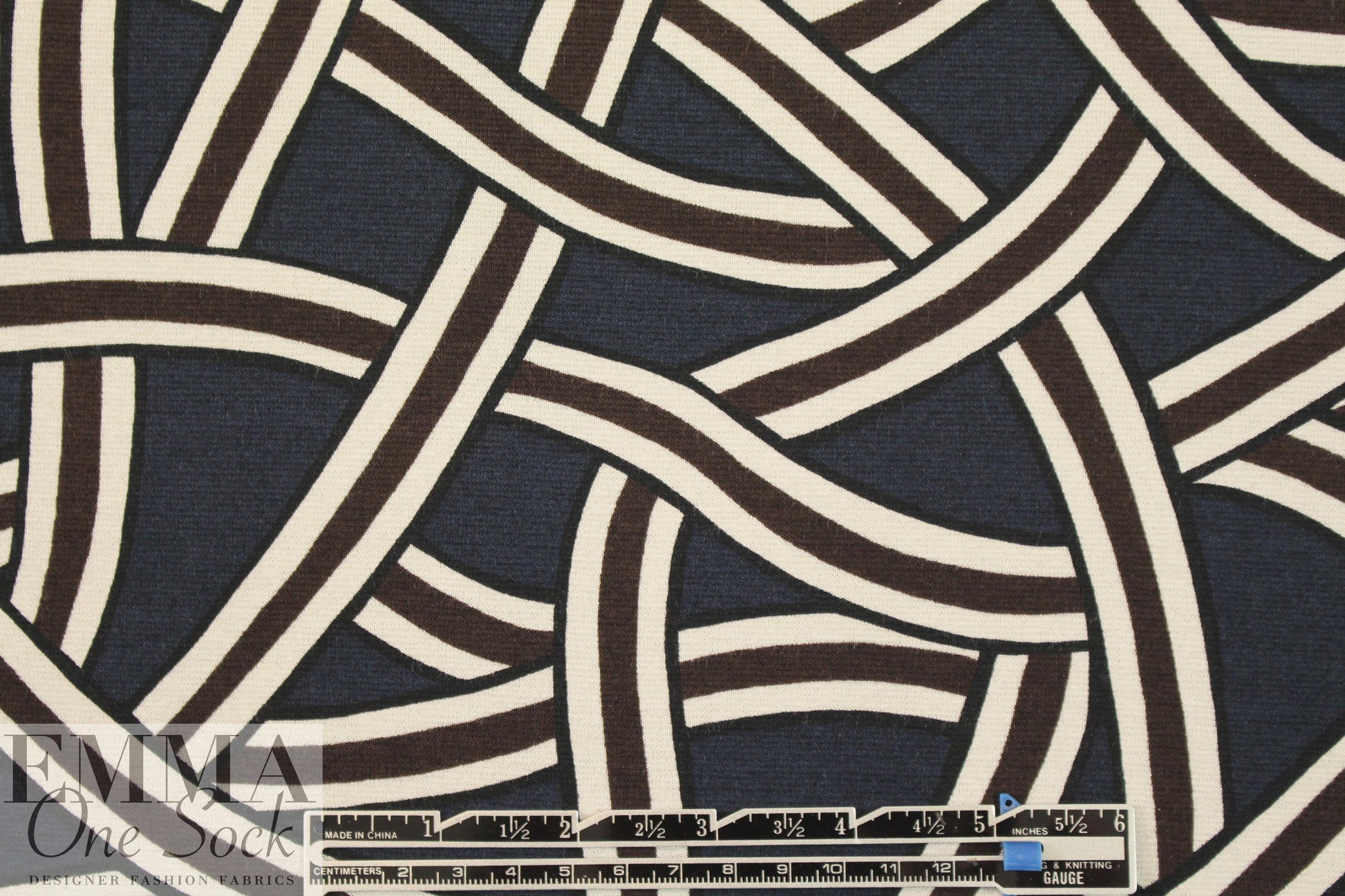Italian designer textured knit - interlocking graphic