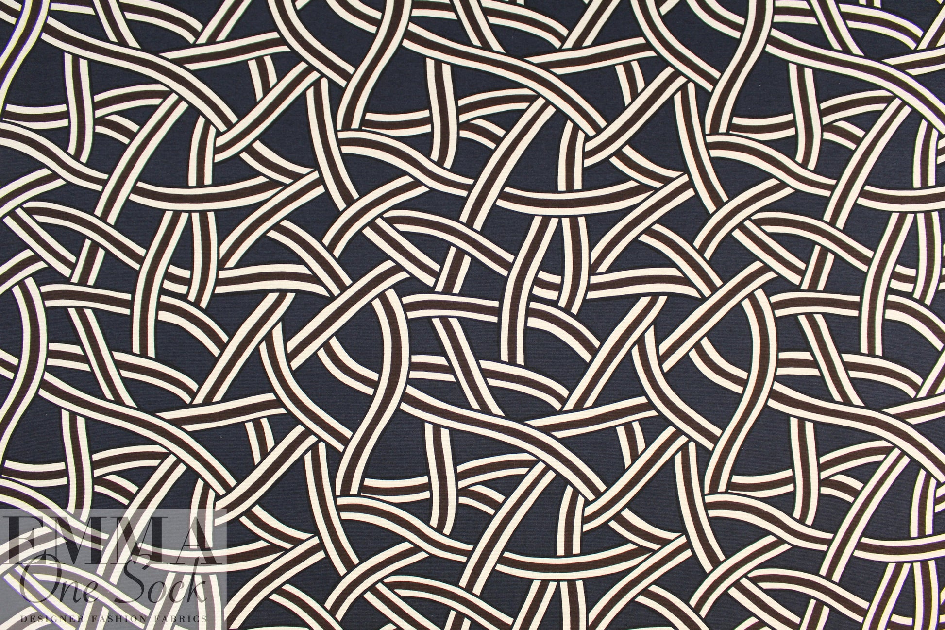 Italian designer textured knit - interlocking graphic