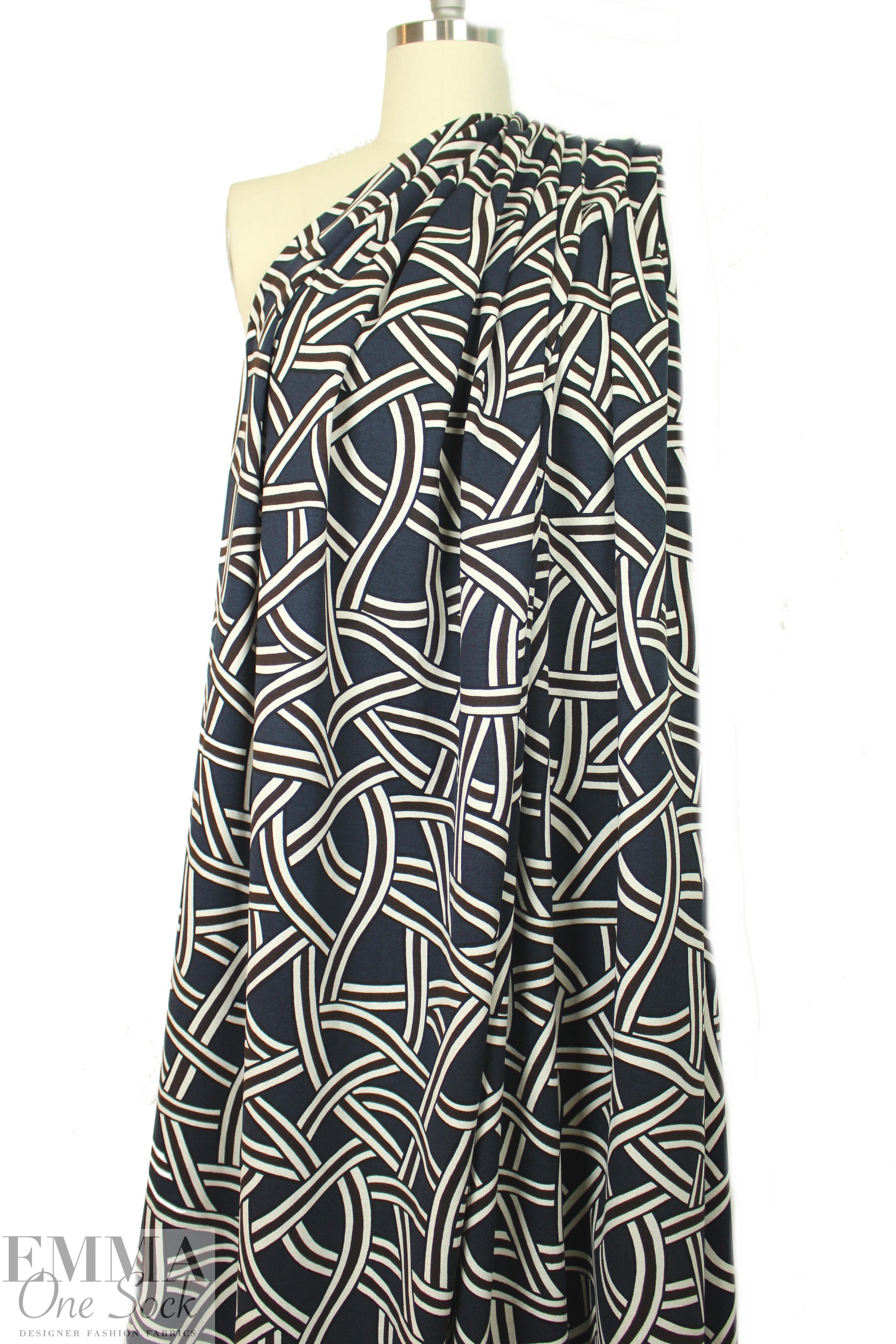 Italian designer textured knit - interlocking graphic