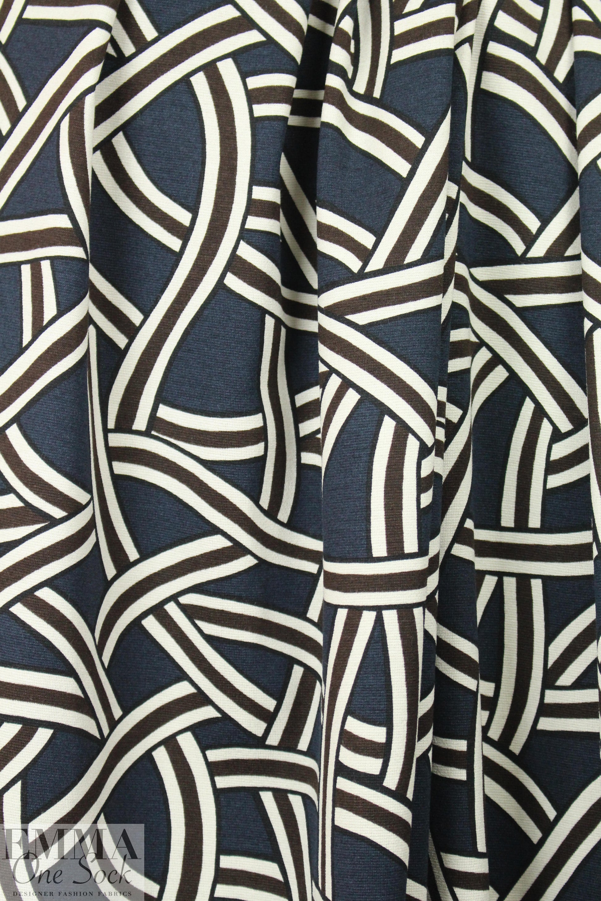 Italian designer textured knit - interlocking graphic