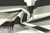 Italian black/white/taupey gray striped ponte knit 1.625 yds