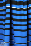 Italian cobalt/black/white yarn dye stripe doubleknit
