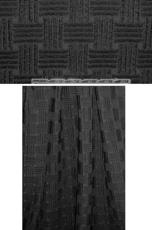 J'Envie basketweave-textured black novelty knit