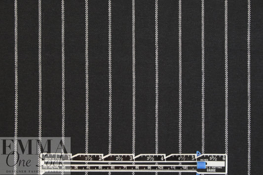 Italian yarn-dyed black/white pinstripe doubleknit