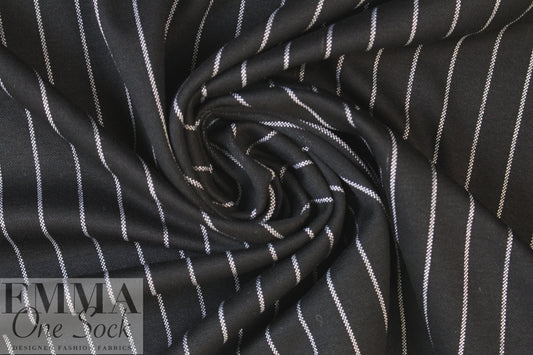 Italian yarn-dyed black/white pinstripe doubleknit 1.66 yd