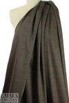 Italian 2-way stretch ponte - latte/black plaid