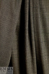 Italian 2-way stretch ponte - latte/black plaid
