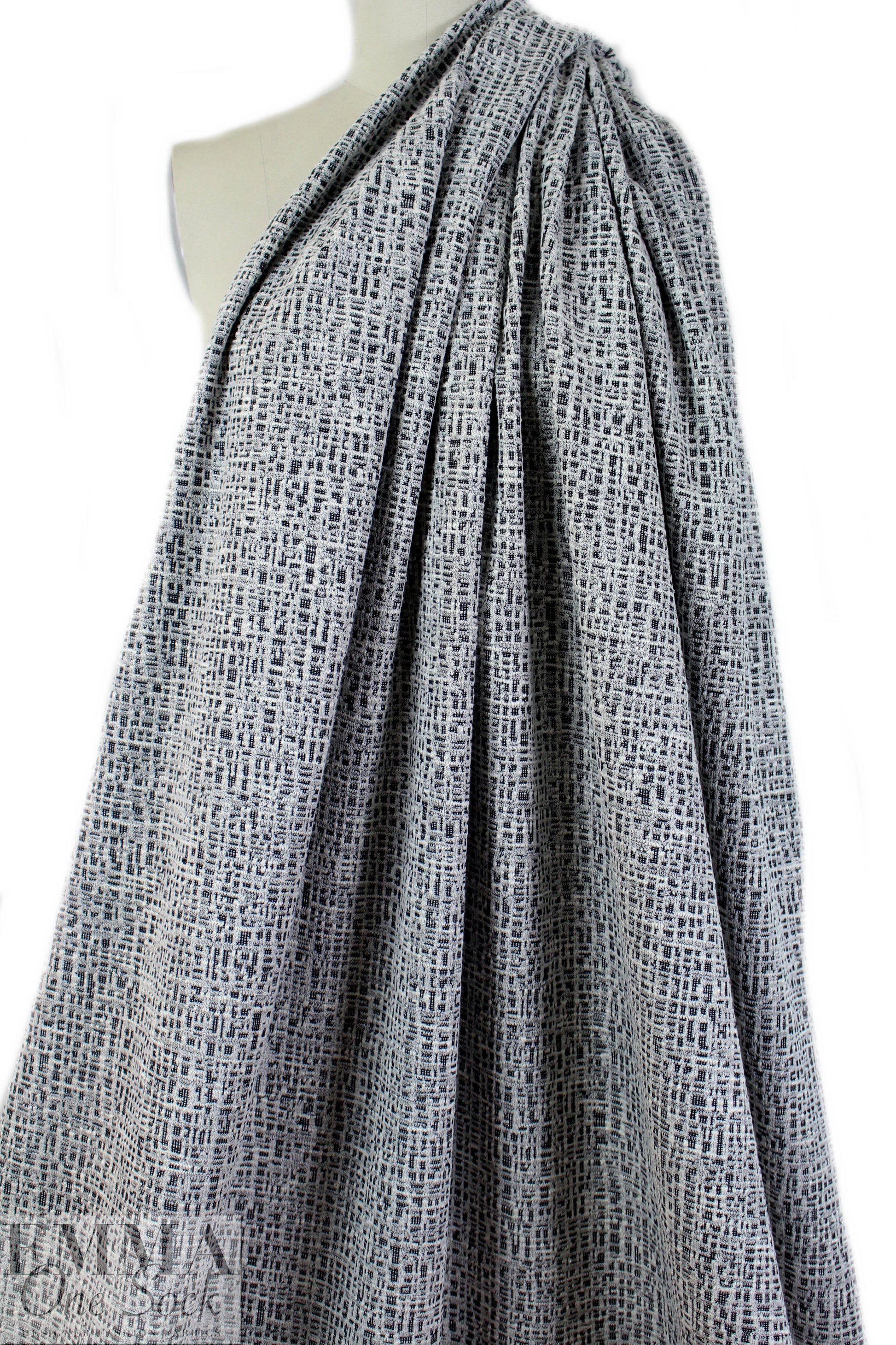 NY designer novelty crosshatch yarn dyed knit 1.75 yds