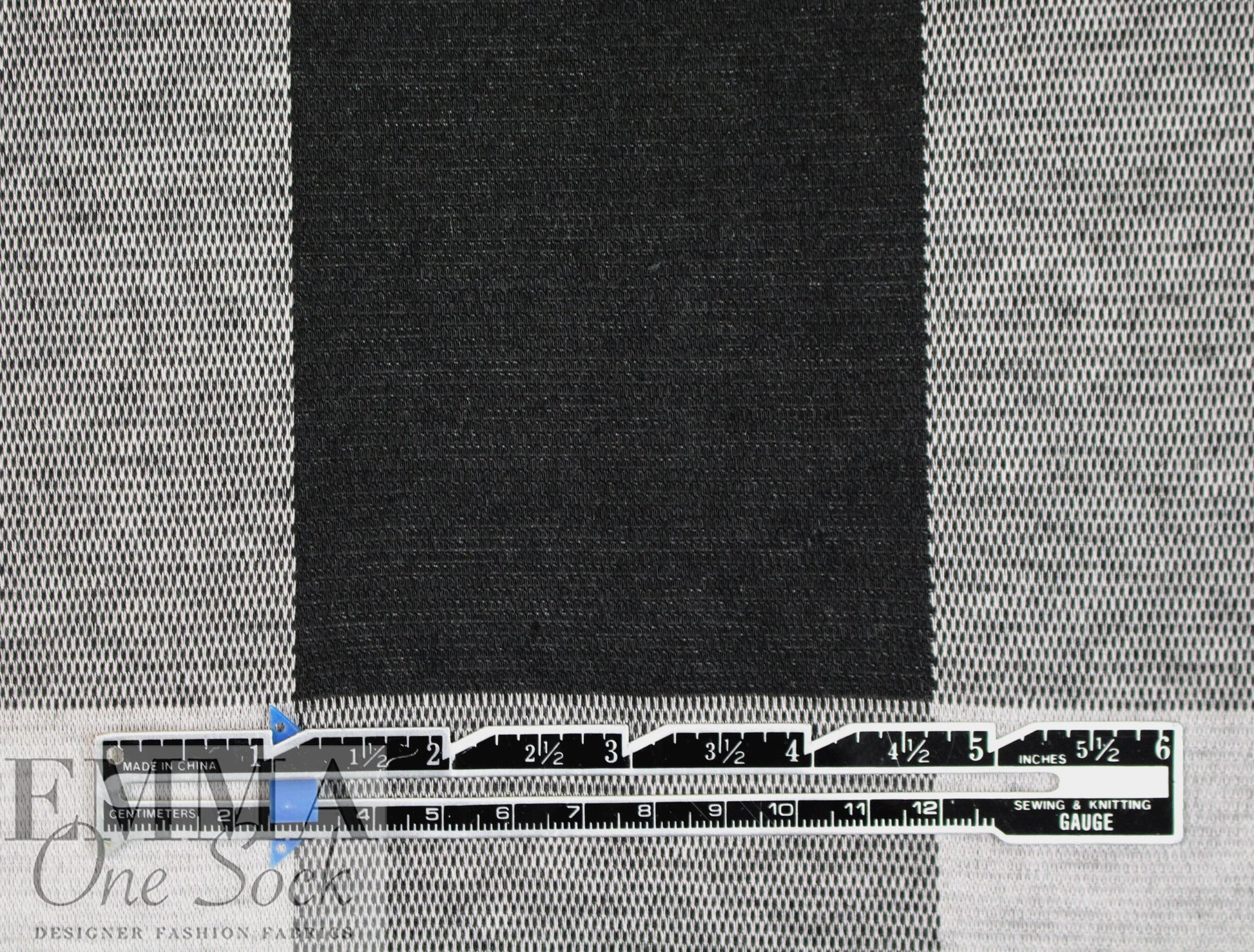 NY designer yarn dyed box plaid doubleknit - black/gray 2.5 yds