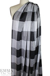 NY designer yarn dyed box plaid doubleknit - black/gray 2 yd