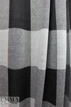 NY designer yarn dyed box plaid doubleknit - black/gray 2 yd