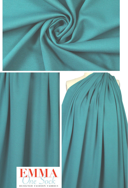 NY designer viscose blend doubleknit - teal