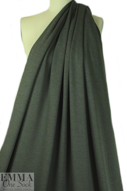Italian wool doubleknit - woodsy green 1.125 yds