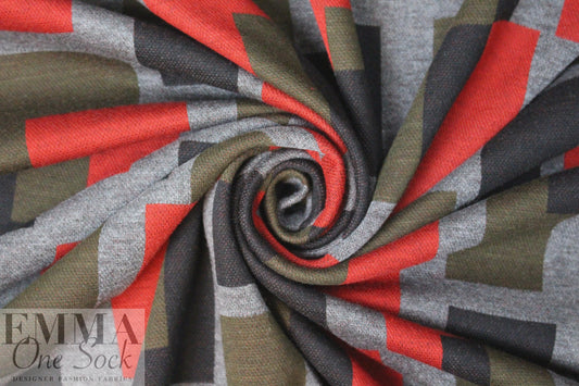 NY designer color block jacquard doubleknit
