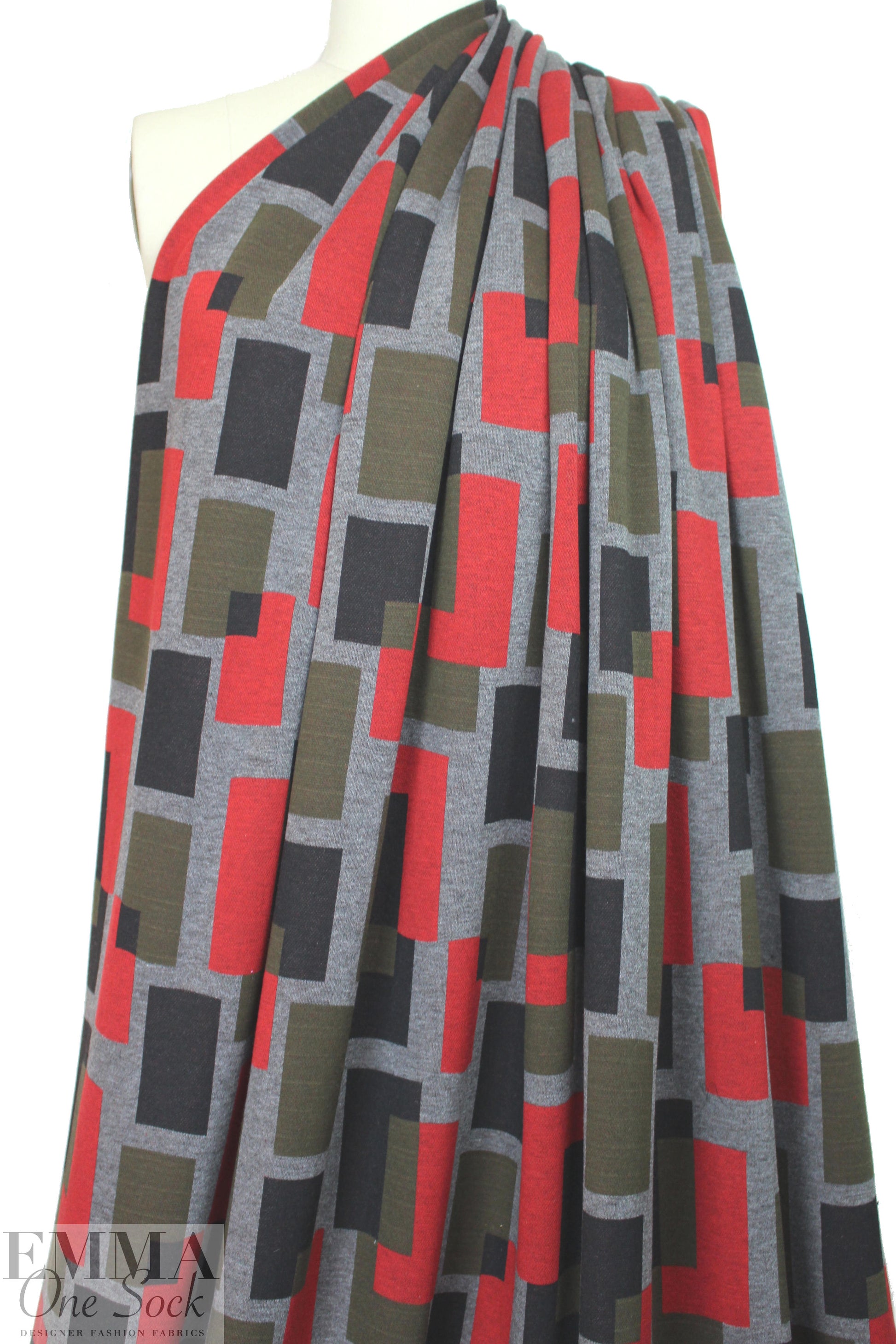 NY designer color block jacquard doubleknit