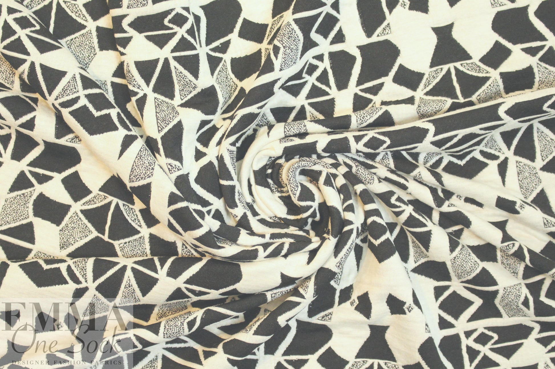 NY designer jacquard doubleknit - primitive graphic 1.75 yd