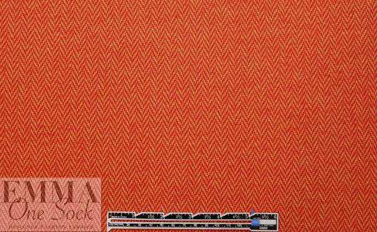 NY designer wool/visc. herringbone doubleknit - red/orange
