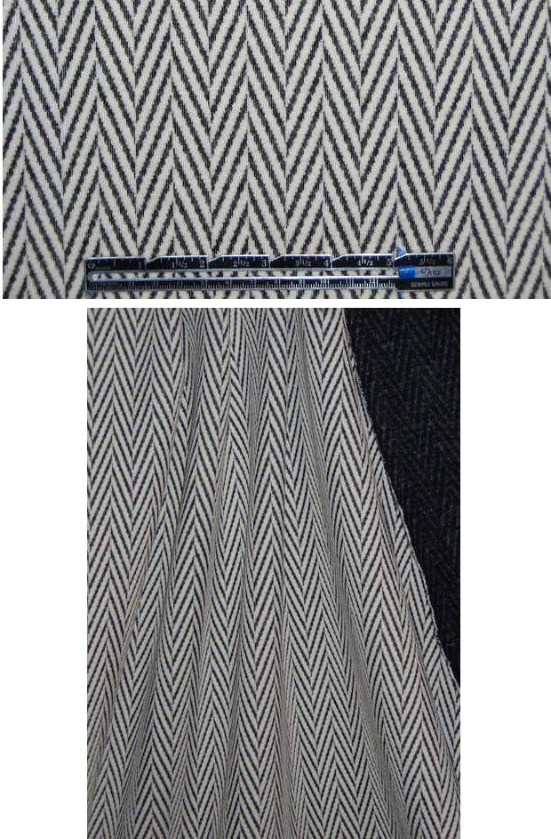 French off black/cream herringbone doubleknit