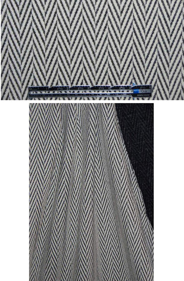 French off black/cream herringbone doubleknit