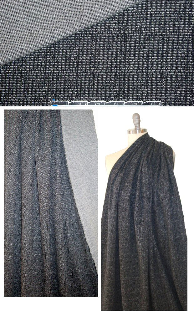 Spirith0use dashy dotty gray/black yarn dye doubleknit 1.875 yd