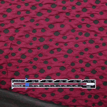 Italian dot yarn dyed jacquard knit - red plum/black 1 yard