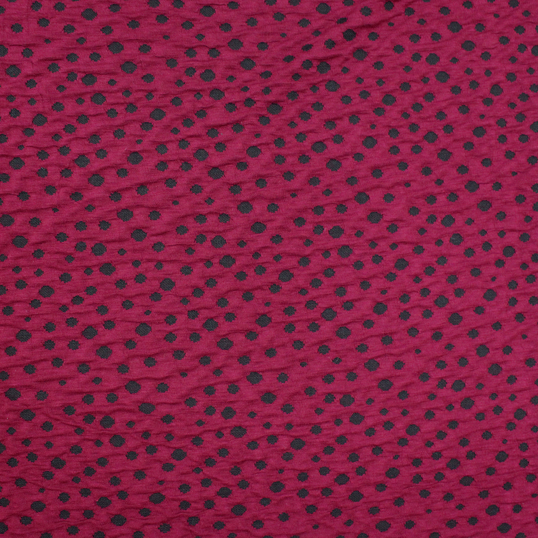Italian dot yarn dyed jacquard knit - red plum/black 1 yard