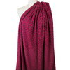 Italian dot yarn dyed jacquard knit - red plum/black 1.625 yds