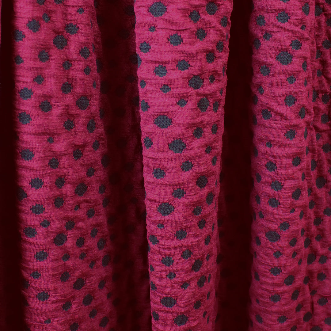 Italian dot yarn dyed jacquard knit - red plum/black 1 yard