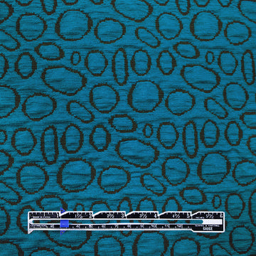 Italian ellipse yarn dyed jacquard knit - teal/black 2.2 yds