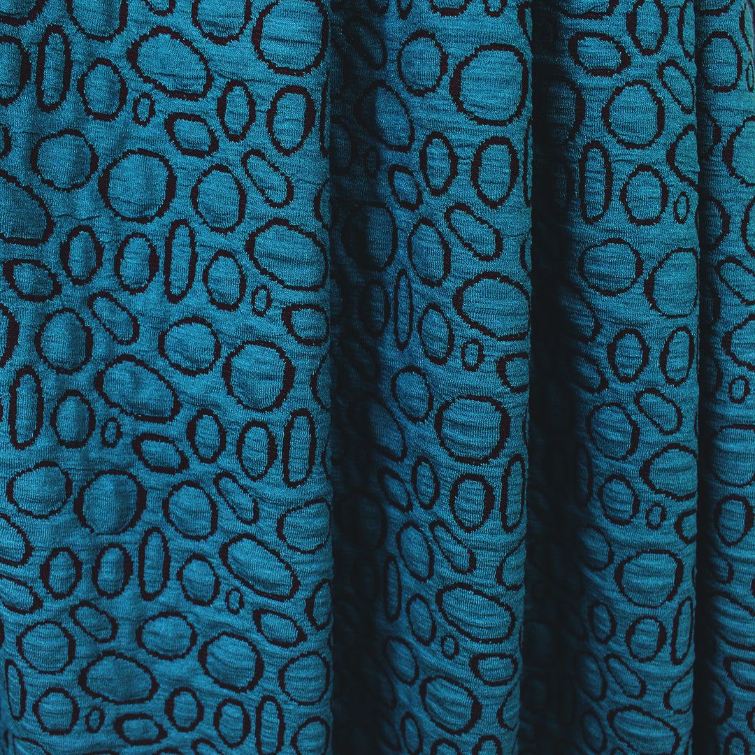 Italian ellipse yarn dyed jacquard knit - teal/black 2.2 yds