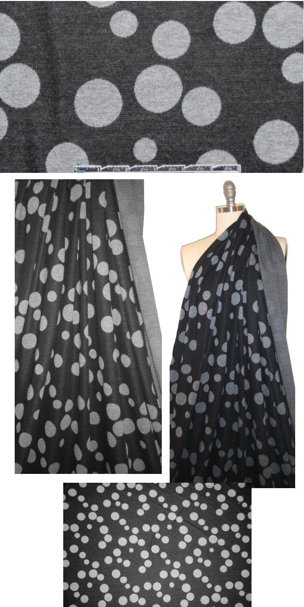 Spirith0use dotty yarn-dyed doubleknit - black/gray