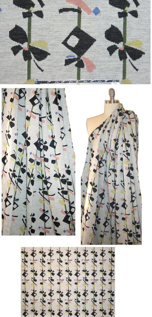 Sun0 graphic bows and shapes motif jacquard doubleknit