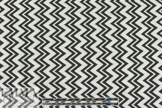 CA designer zigzag jacquard doubleknit - black/white