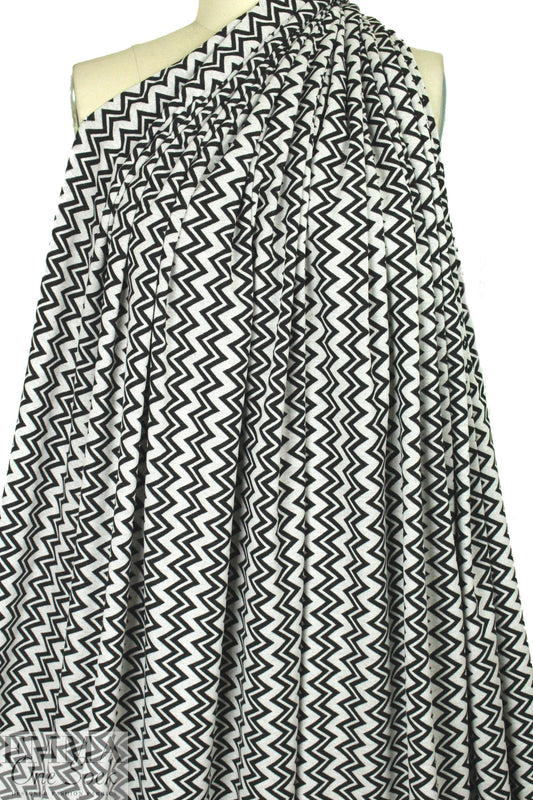 CA designer zigzag jacquard doubleknit - black/white