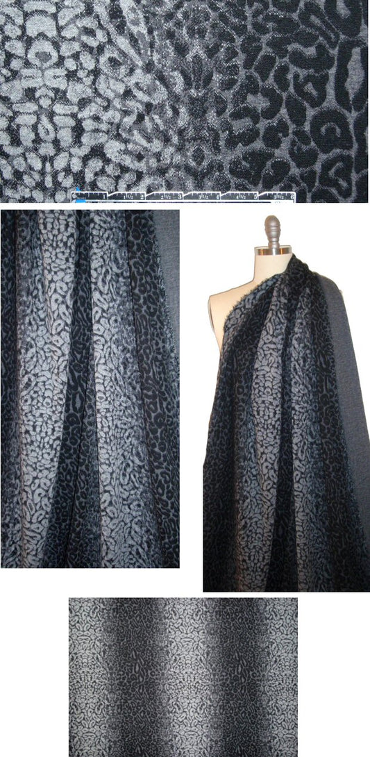 NY designer animal print ombre jacquard doubleknit
