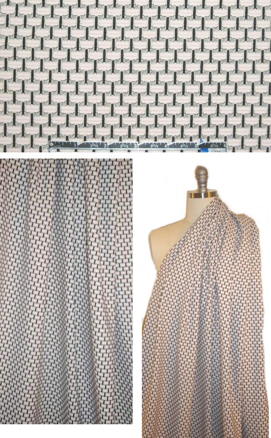 NY designer black/ivory 'basket' doubleknit