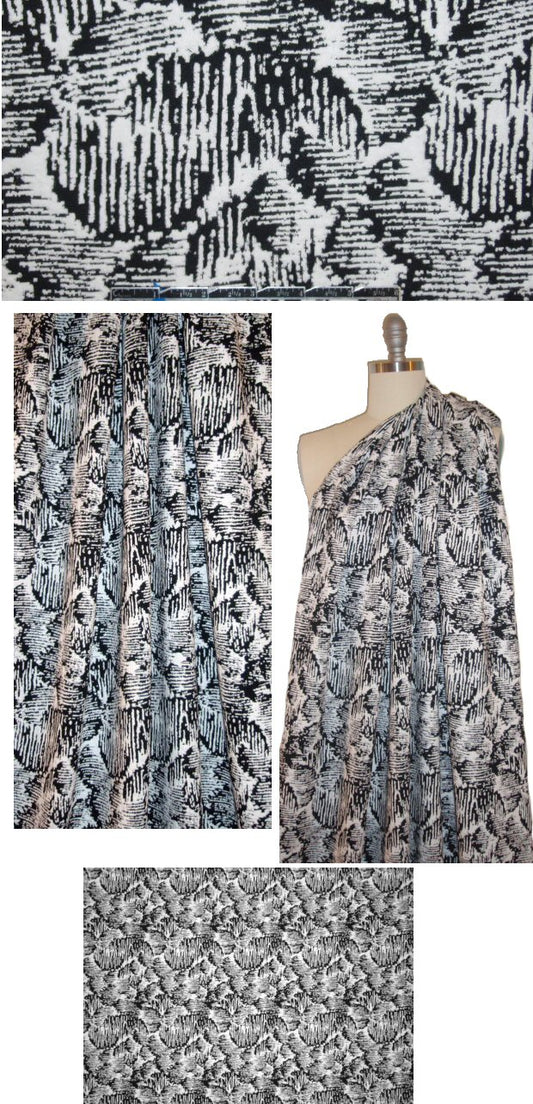 Italian matelasse knit - scallop woodcut