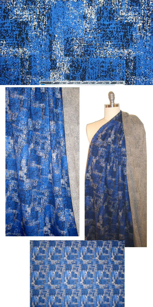 NY designer cobalt/black/gold doubleknit