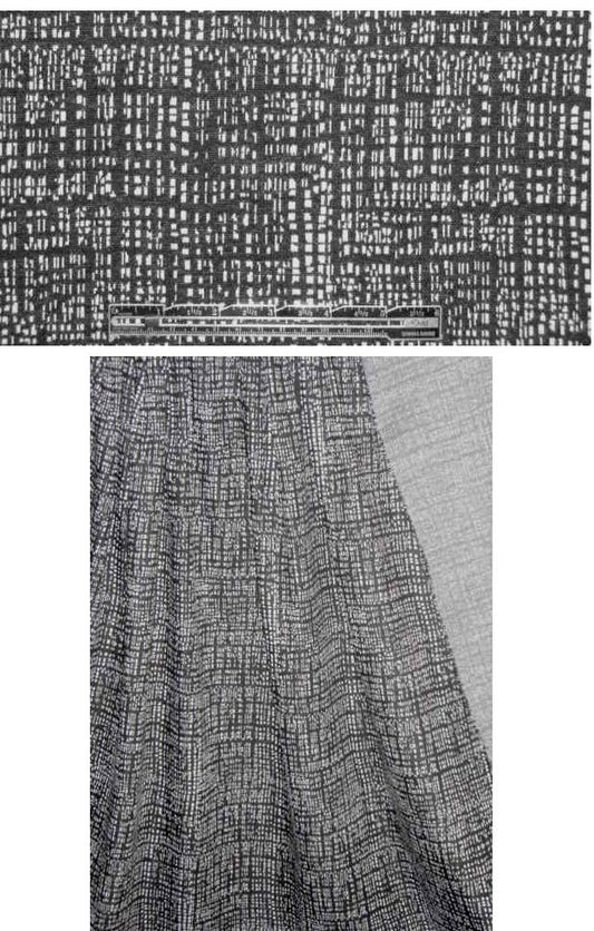 NY designer black/white dash design doubleknit