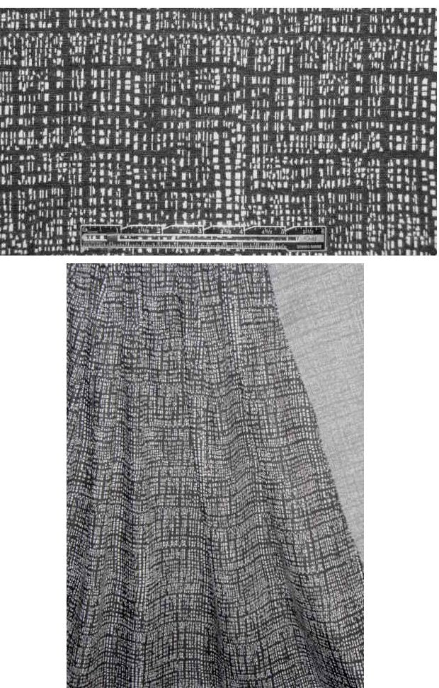 NY designer black/white dash design doubleknit 1.25 yd