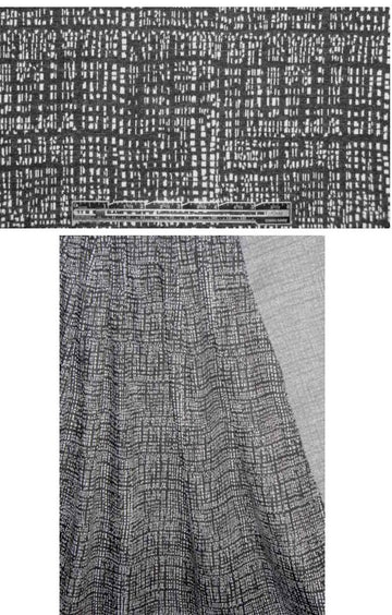 NY designer black/white dash design doubleknit 1.25 yd