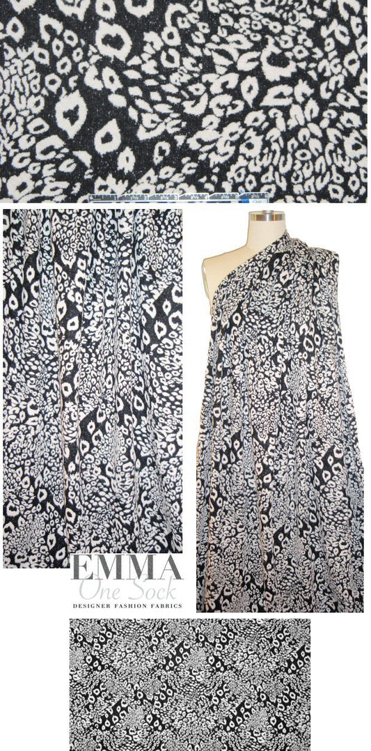 NY designer black/ivory cheetah yarn-dyed doubleknit