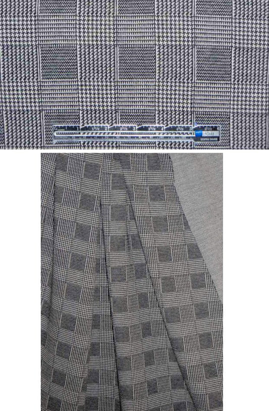 NY designer glen plaid yarn dye doubleknit