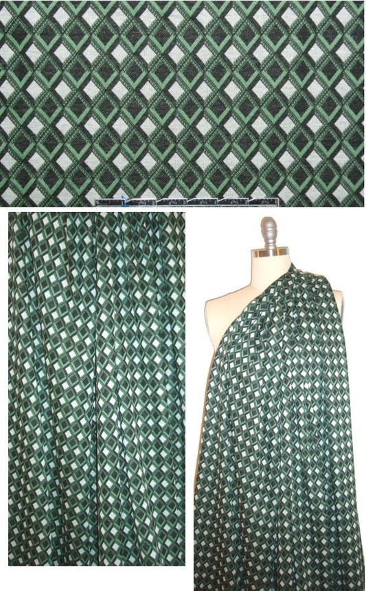 NY designer black/leaf diamond yarn dye doubleknit