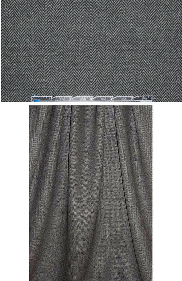 NY designer herringbone doubleknit - black/gray